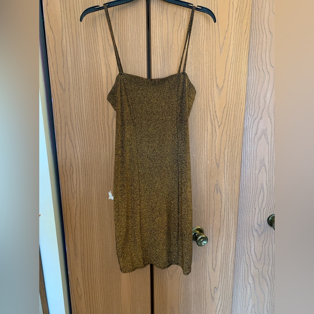 Gold body con sparkly dress
